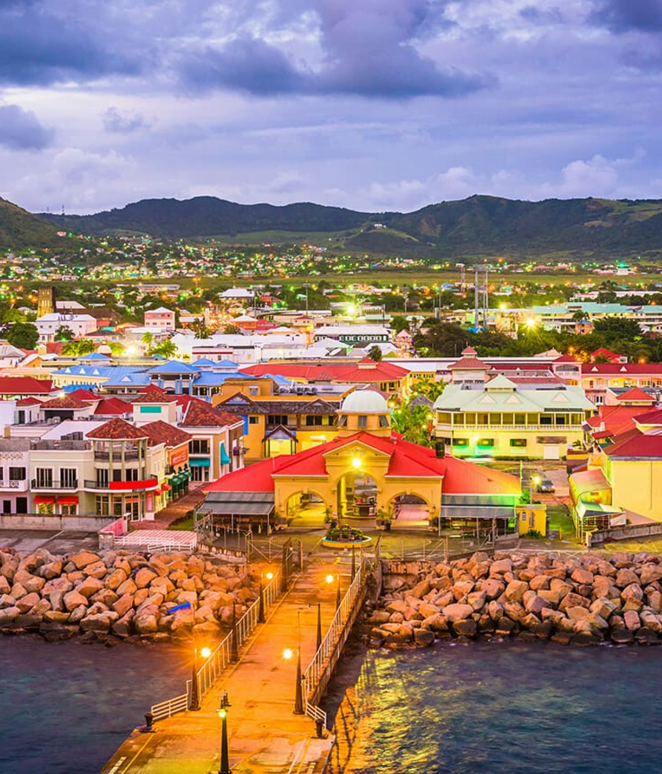 Saint Kitts and Nevis at night
